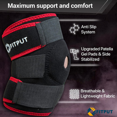 Adjustable Knee Cap Support Brace for Sports (1 Pair) | Gym | Running | Arthritis | Joint Pain Relief and Protection for Men and Women