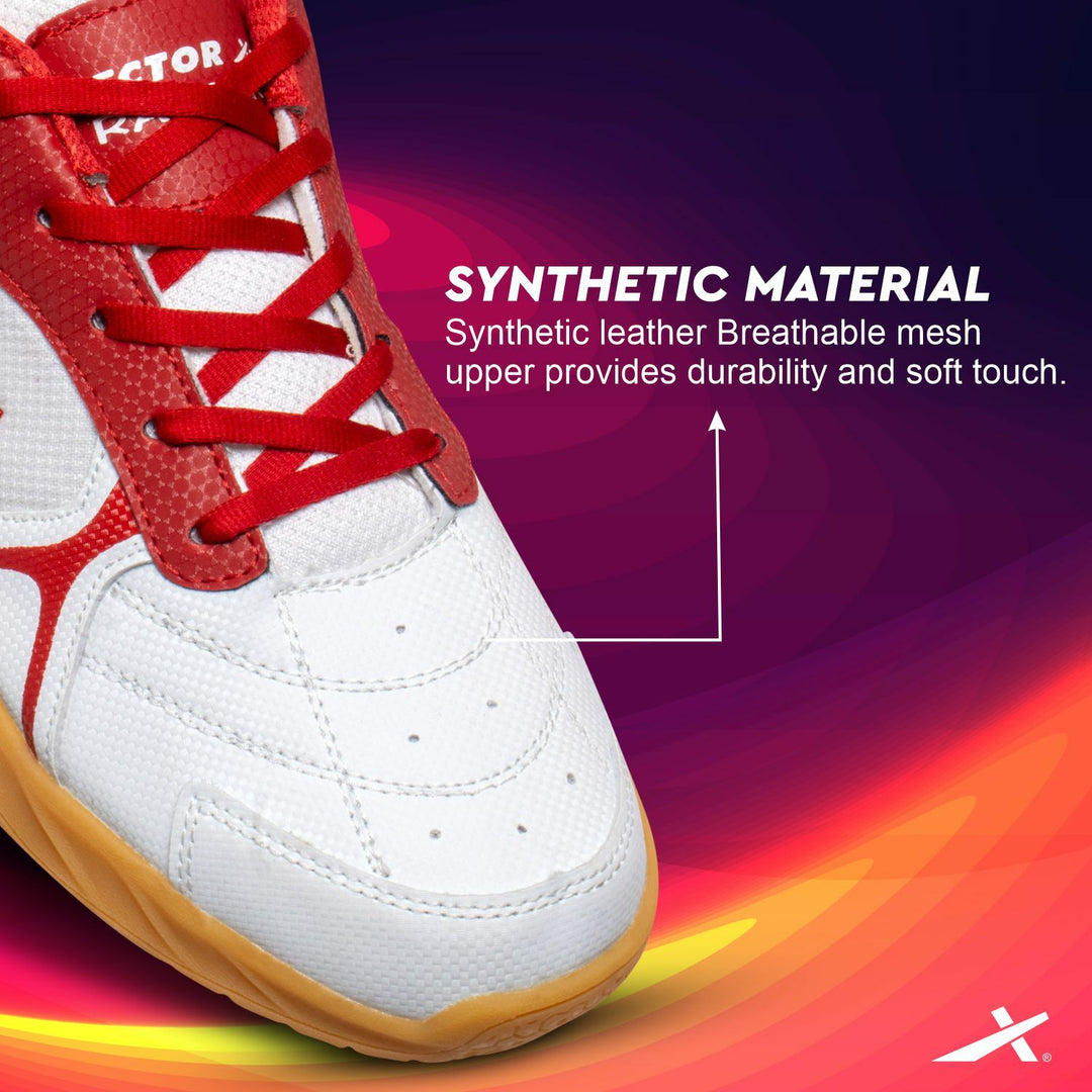 Ranger Badminton Shoes For Men White | Red (Multicolor)