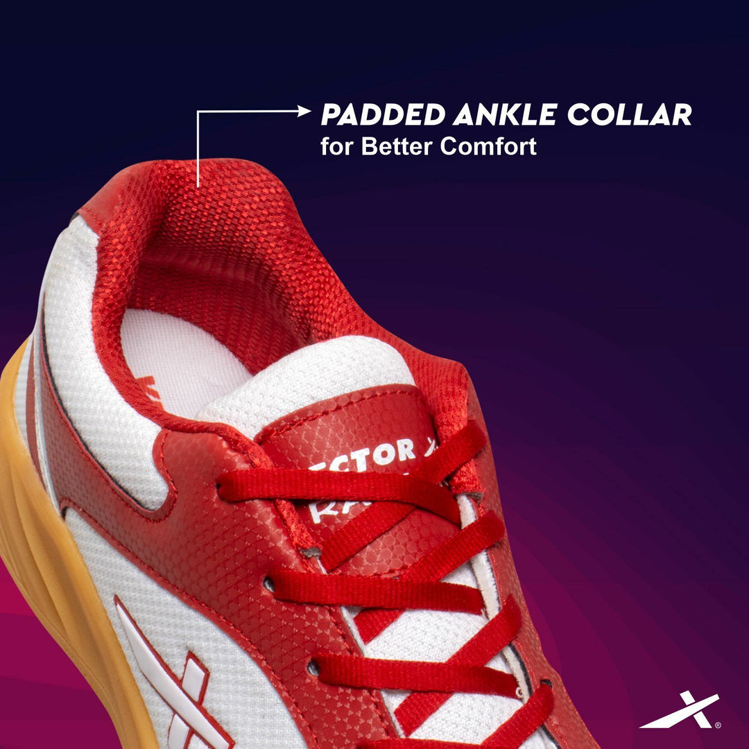Ranger Badminton Shoes For Men White | Red (Multicolor)