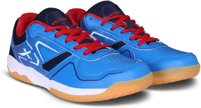 TRACKLE Badminton Shoes For Men (Blue | Red)