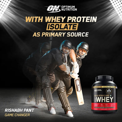 Optimum Nutrition (ON) Gold Standard 100% Whey Protein Powder 5 lb (+10% Extra), 2.5 kg (Double Rich Chocolate), for Muscle Support & Recovery, Vegetarian - Primary Source Whey Isolate