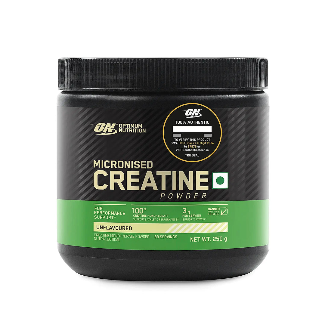 Optimum Nutrition (ON) Micronized Creatine Powder - 250 Gram, 83 Serves, Unflavored, 3g of 100% Creatine Monohydrate per serve, Supports Athletic Performance & Power