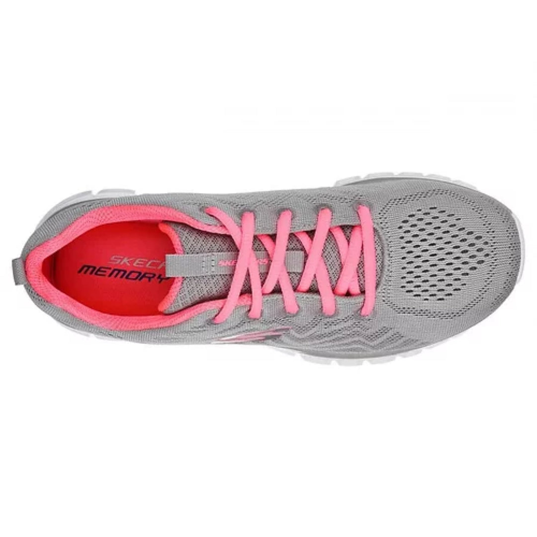 Skechers Women Graceful-Get Connected Gray/Coral Sports Shoe