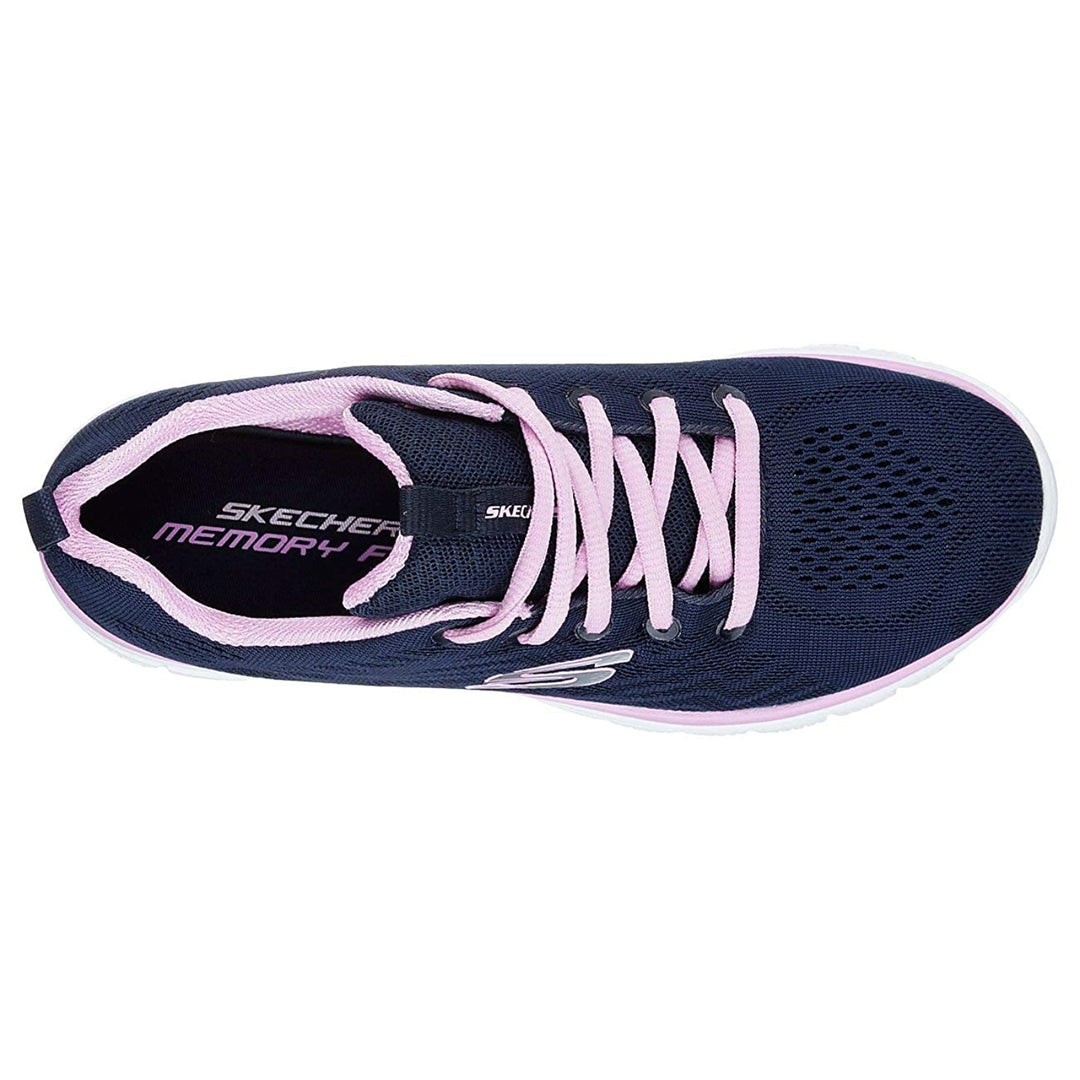 Skechers Women's Graceful-Get Connected Navy/Pink Sports Shoe
