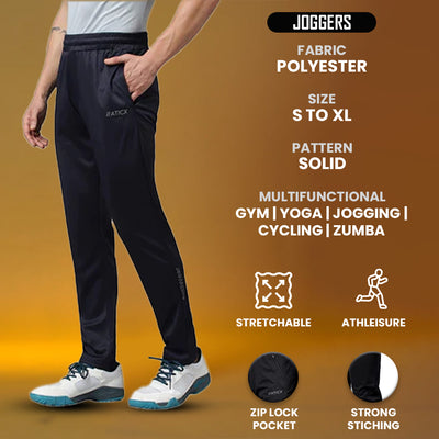Men’s Slim Fit Polyester Track Pants (Azure Blue)