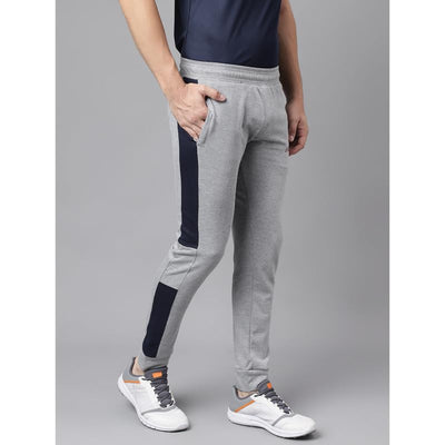 Men's Slim Fit Cotton Joggers- Grey Blue - Polyester Track Pants for Gym | Sports | Running with 2 Zip Pocket