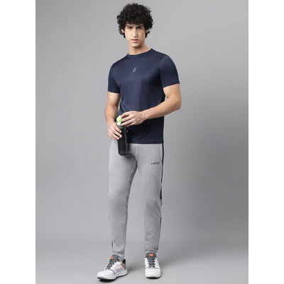 Men's Slim Fit Polyester Half Sleeve T Shirt (Cavansite Blue)