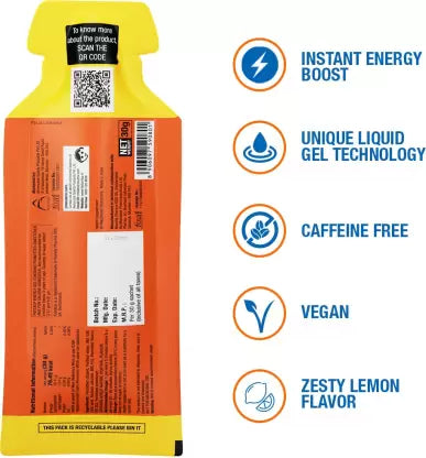 FAST&UP Energy Gels - Unique Liquid-Gel Technology for Instant Performance Boost Energy Drink  (5x30 g | Zesty Lemon Flavored)