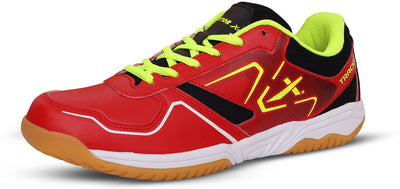TRACKLE Badminton Shoes For Men (Red | Green)