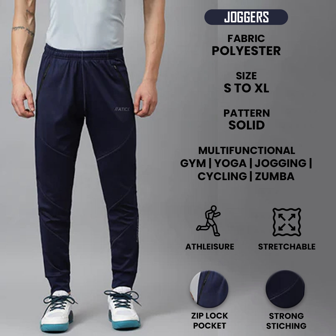 Men's Slim Fit Polyester Joggers (Sappire Blue)
