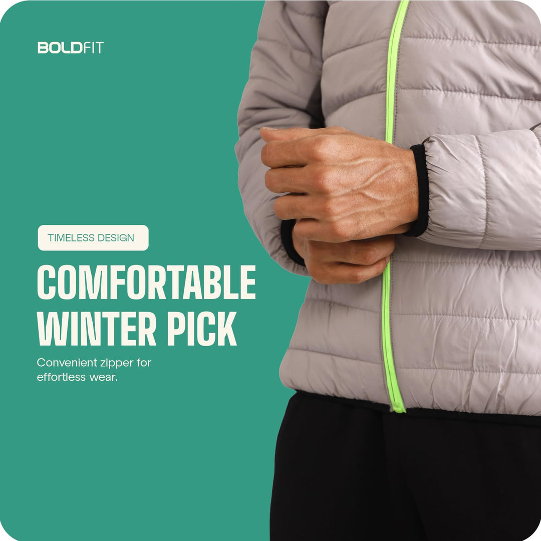 Boldfit Winter Jackets for Men & Boys Full Sleeve (Grey)