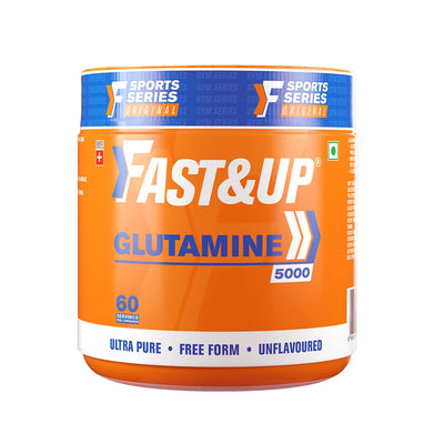 Fast&Up Glutamine (Unflavoured, 2 Month Supply) L-Glutamine For Muscle Building & Performance | Post Workout Recovery & Muscle Growth (300g powder)