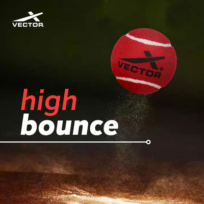 VECTOR X Heavy-Red Cricket Tennis Ball (Pack of 6)