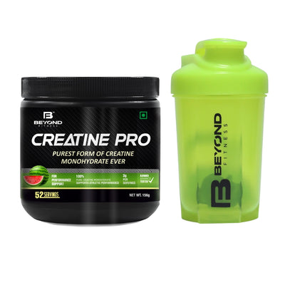Beyond Fitness Creatine Pro-Supports Muscle Energy and Strength | 3000mg pure Creatine Monohydrate | Watermelon | 156gm with 400 ML Shaker Bottle