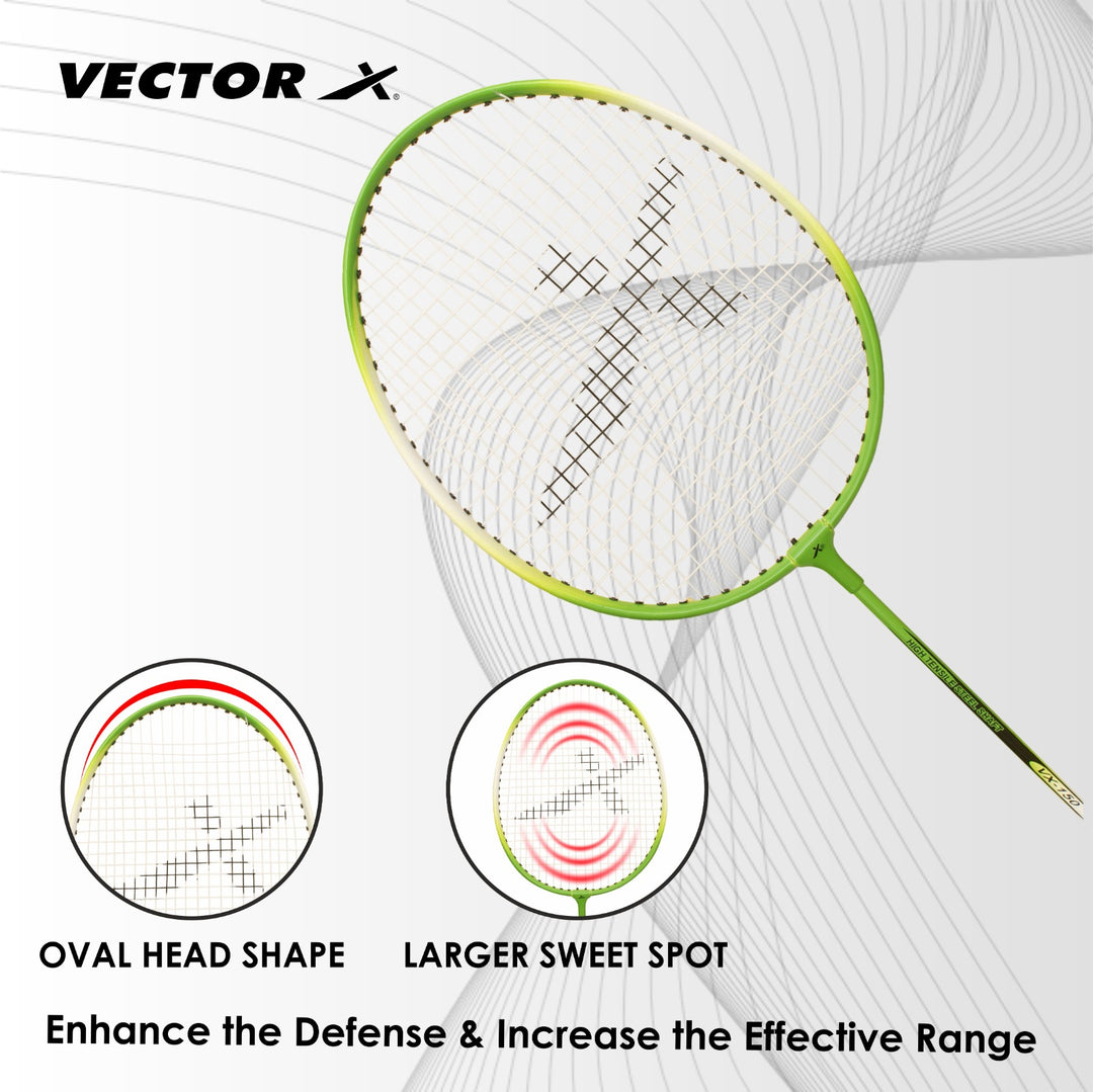 VXB-150 3-4TH Cover Green Strung Badminton Racquet (Pack of: 2 |75 g)
