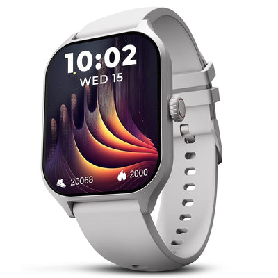 Marv Raze 1.96" Display | Advanced Bluetooth Calling Smart Watch | Smart AI Voice Assistant | 60 Hz Refresh Rate | Health | SpO2 & Stress Monitoring | Fast Charging (Silver)