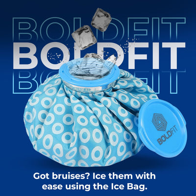 Boldfit Ice Pack Bag - 7.5 Inch - Ideal for Pain Relief, Injuries, and Cold Therapy with Leak-free Closure. - Blue