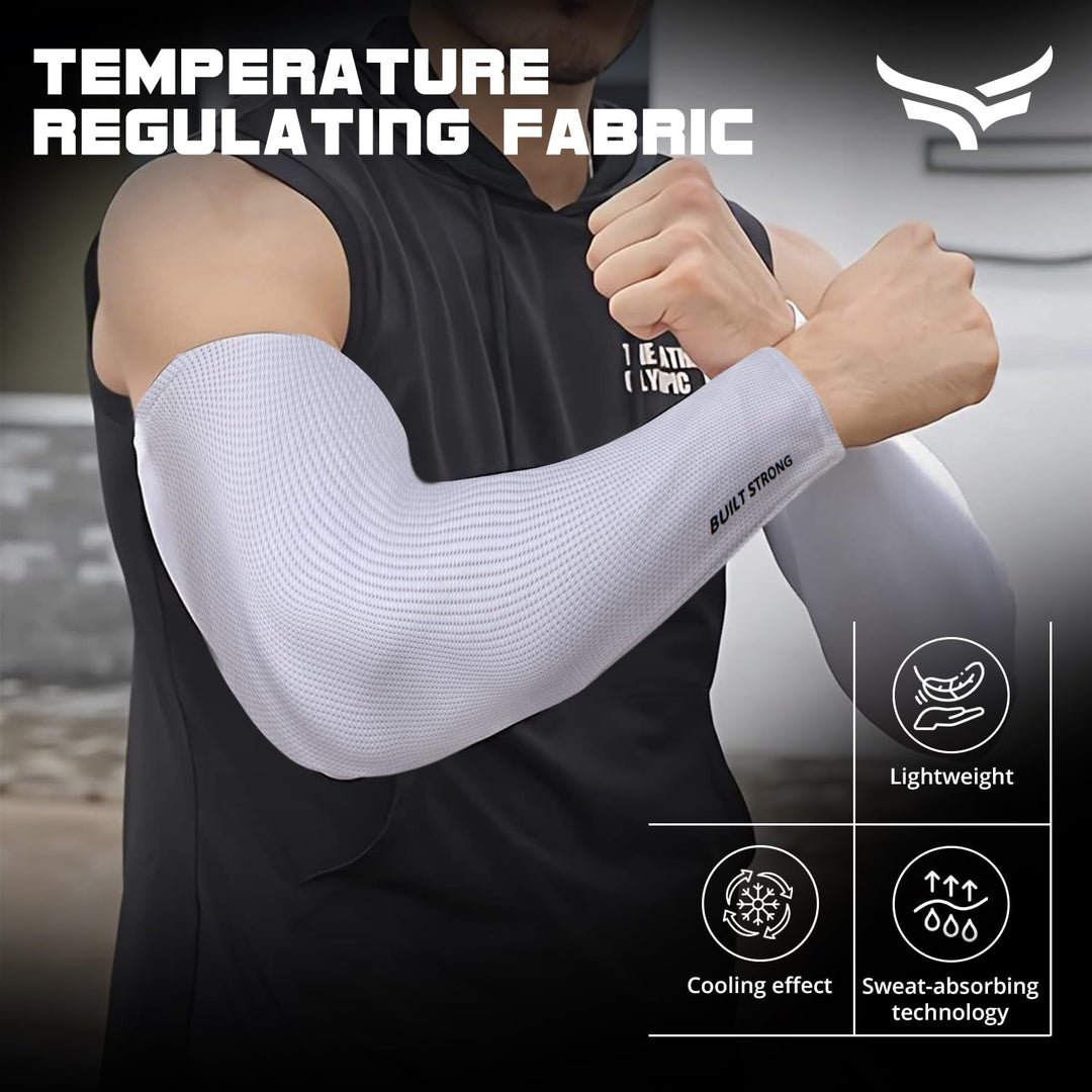 Unisex Arm Sleeves for Outdoor & Indoor Use | UV Tan Protection | Long Sun Sleeves for Men & Women | Perfect for Cycling | Running & Outdoor Activities (Grey)