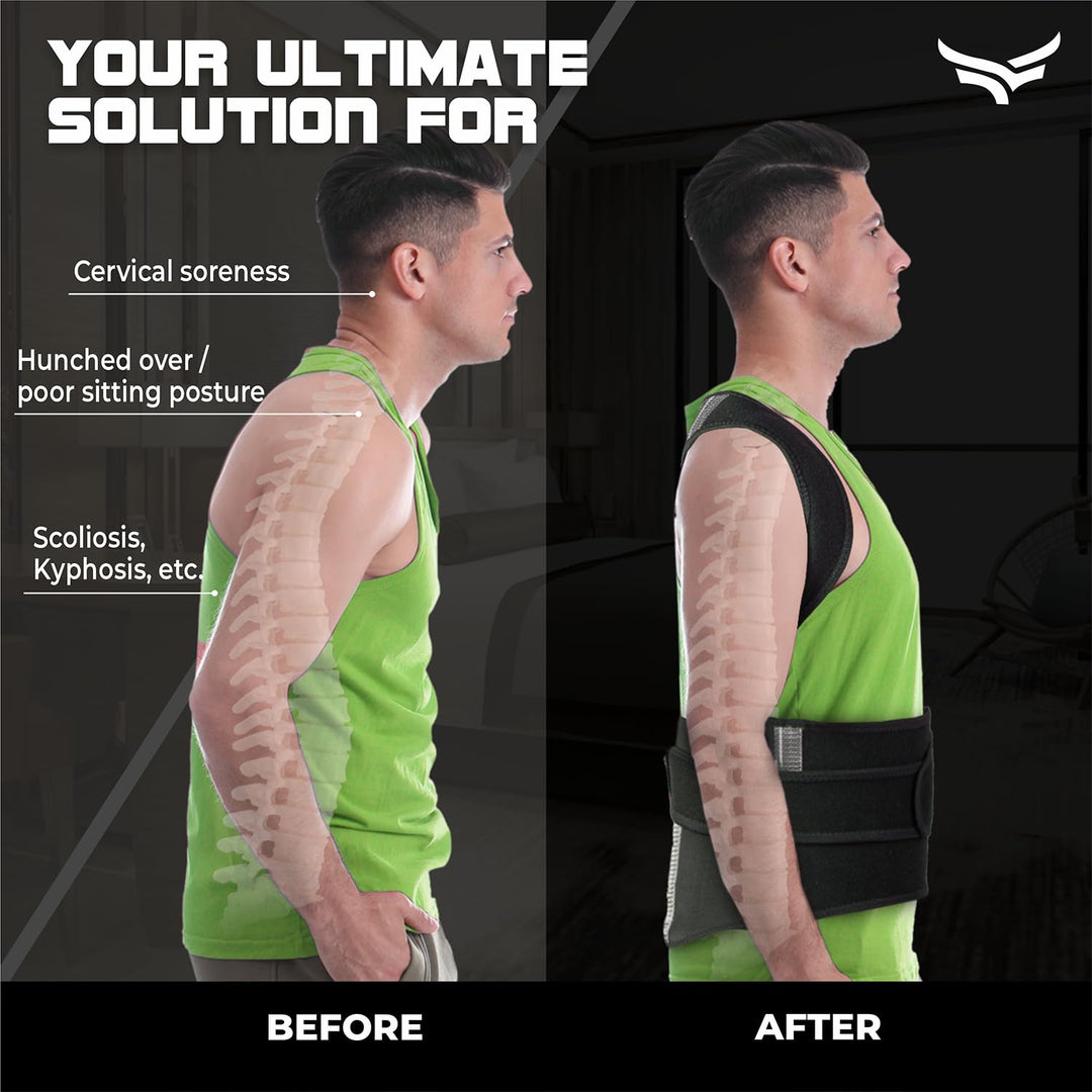 Posture Corrector For Men & Women Back Support Belt For Back with Soft Shoulder Posture Corrector (Black)