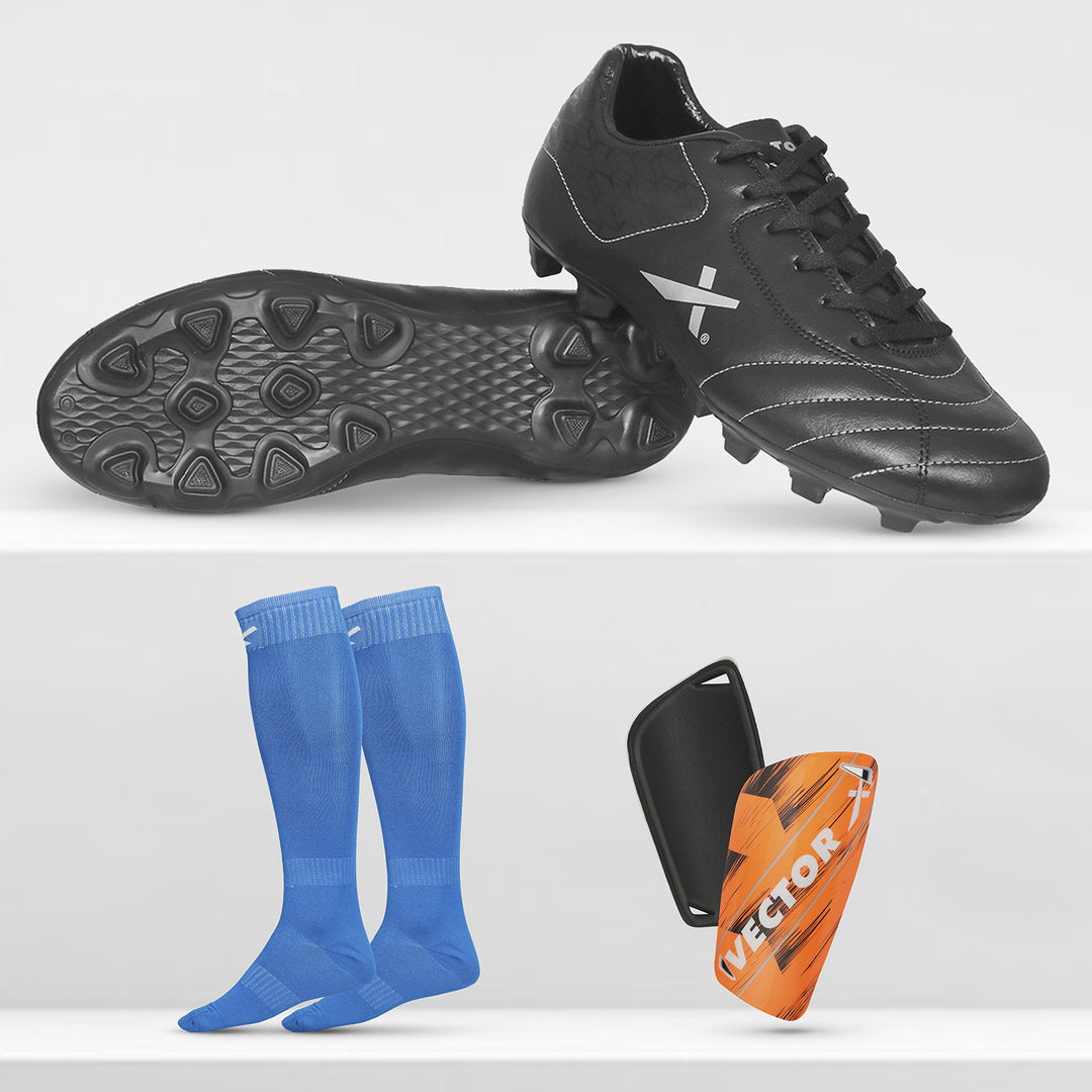 Combo Dynamic 2.0 With Socks & Shin guard Football Shoes For Men (Multicolor)