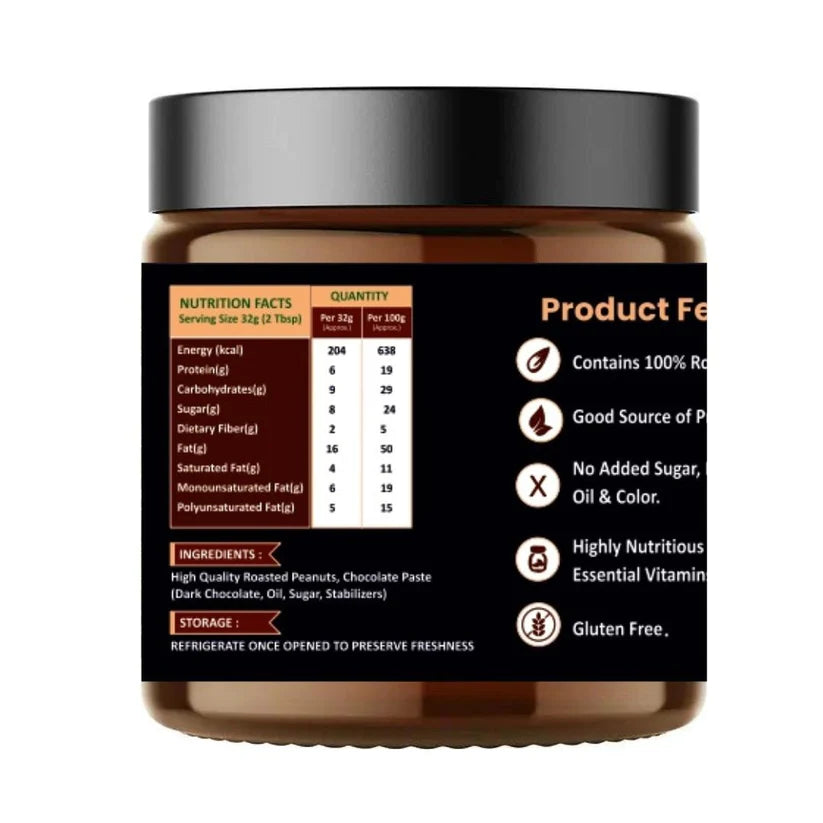 High Protein Peanut Butter | Dark Choclate | Extra Crunchy | 6gm Whey protein per serving | 300gm