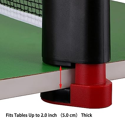 Table Tennis Net Portable Retractable Ping Pong Adjustable Net for Any Table Table Tennis Net (Black)