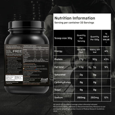 100% Whey Protein Powder - Post Workout Whey Protein Isolate | Zero Artificial Flavors & Sweeteners | Gluten Free | 5g BCAA |Essential Amino Acids | Chocolate 4.4 lb (2 KG) (Pack of 2)