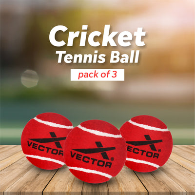 VECTOR X Heavy-Red Cricket Tennis Ball (Pack of 3)