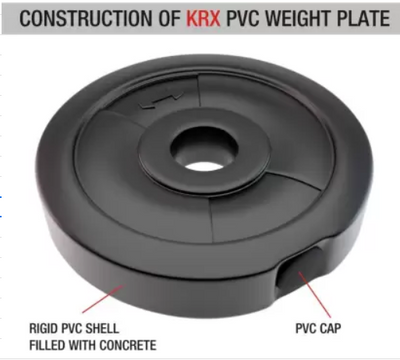 50 kg PVC Combo with Unfilled Punching Bag & PVC Dumbbells | Home Gym | 2.5 Kg x 4 = 10 Kg (Plates + 5 Kg x 4 = 20Kg Plates + 10 Kg x 2 = 20Kg Plates)