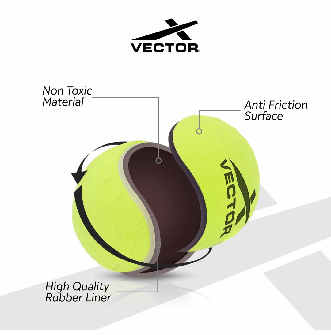 VECTOR X Heavy Cricket Tennis Ball (Pack of 6)