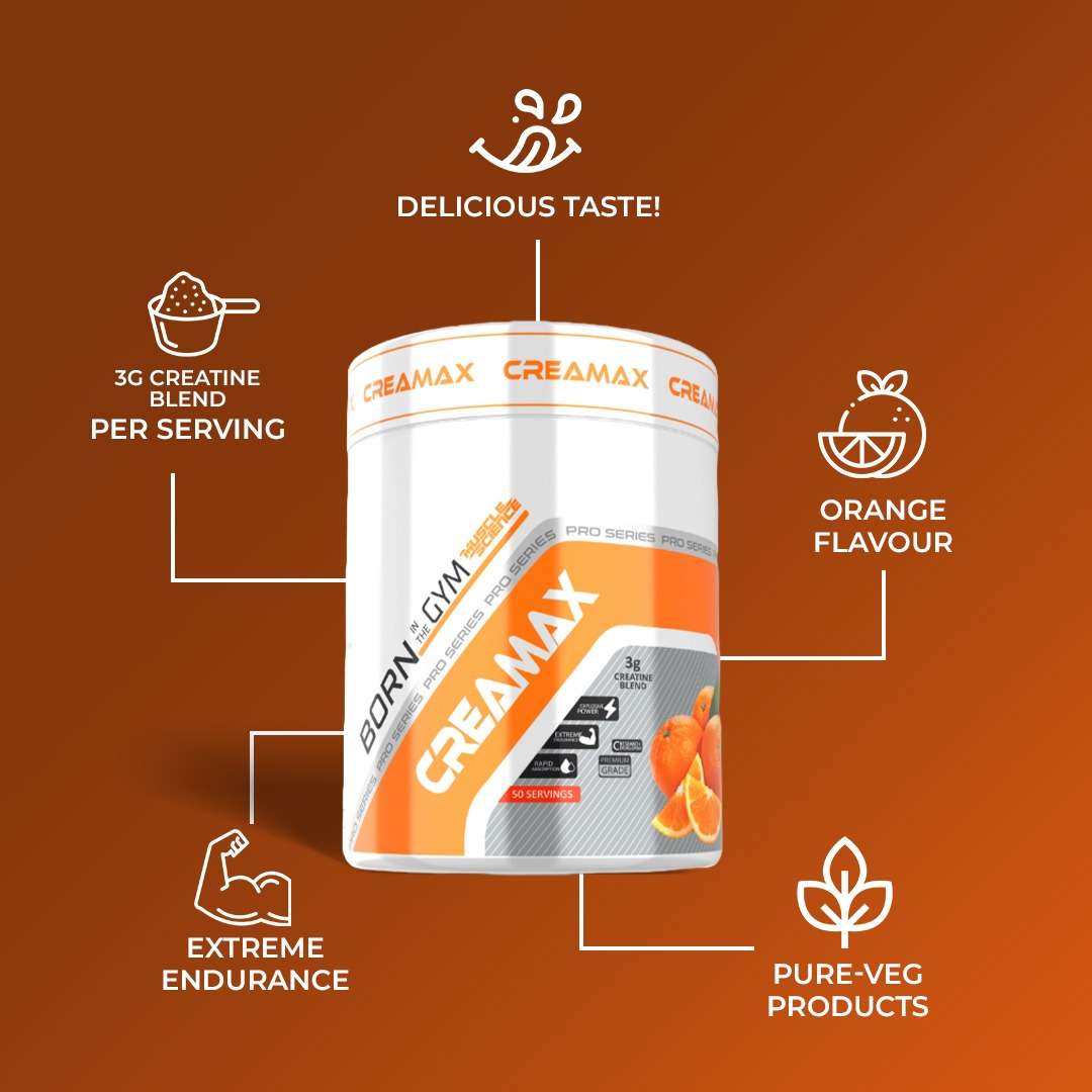 Creamax Creatine Monohydrate With HCL Creatine – 50 Servings | Mango