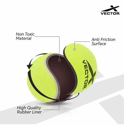 VECTOR X Heavy-Yellow Cricket Tennis Ball (Pack of 3)