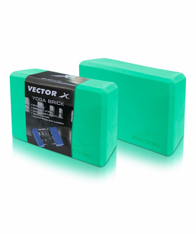 Yoga Block/Yoga Brick of High Density Premium EVA Foam Eco Non Toxic Pack of 2 Yoga Blocks (Green Pack of 2) (SeaGreen)