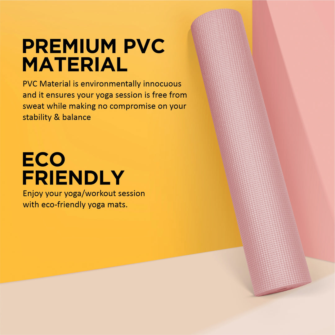 Non-Toxic Phthalate Free Best Quality and Anti slip PVC Eco Friendly 6 mm mm Yoga Mat (Pink)