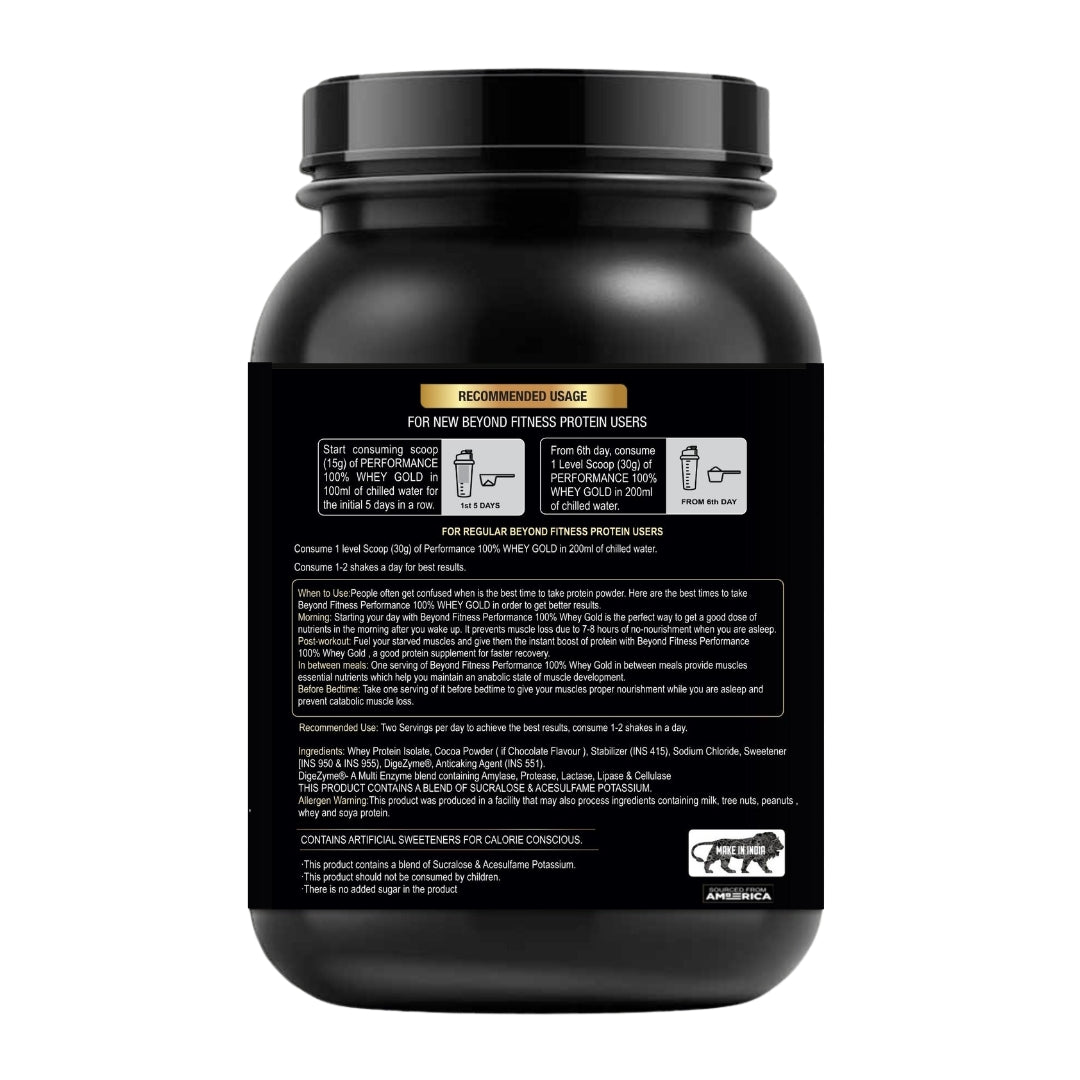 Performance 100% Whey Gold- Post Workout Protein Concentrate | Zero Artificial Flavors & Sweeteners | Gluten Free | 25g Protein | 5.5g BCAA |Essential Amino Acids | Chocolate 6.6 lb (3 KG)