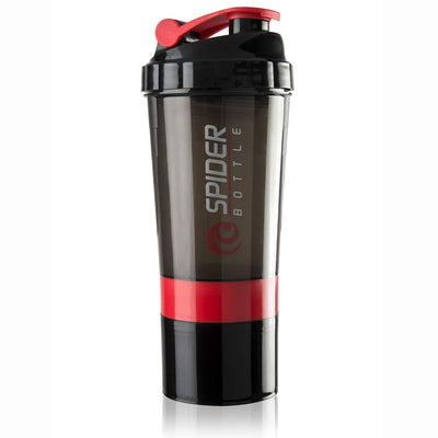 Spider Protein Shaker Bottle with Extra compartment (Pack of 2 | 500 ml | Assorted colour)