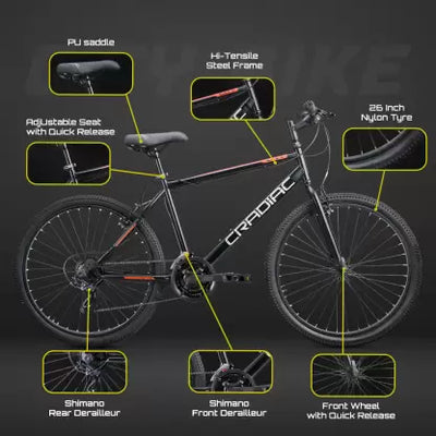 City 21 Speed 26 T Hybrid Cycle/ City Bike (21 Gear, Black)