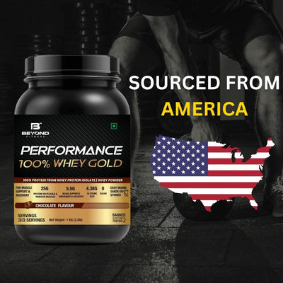 Performance 100% Whey Gold- Post Workout Protein Concentrate | Zero Artificial Flavors & Sweeteners | Gluten Free | 25g Protein | 5.5g BCAA |Essential Amino Acids | Chocolate 11.02 lb (5 KG)
