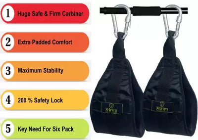 Dura Abs Slings-Nylon Padded-Heavy Duty Straps–for Muscle Building Shoulder Support (Black)