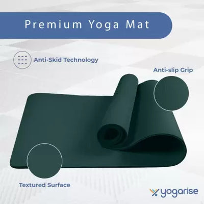 6mm Yoga Mat with Shoulder Strap & Bag for Home Gym & Outdoor Green