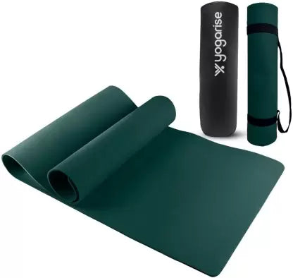 6mm Yoga Mat with Shoulder Strap & Bag for Home Gym & Outdoor Green