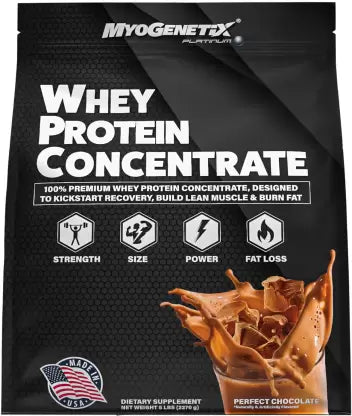 Myogenetix WHEY PROTEIN CONCENTRATE (77 SERVINGS) For Strength | Size | Power and Fat Loss Whey Protein  (2270 g | PERFECT CHOCOLATE)