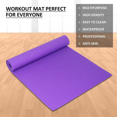 Purple Ultra Soft Yoga Mat With Yoga Strap (6 mm)