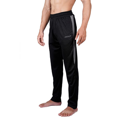 Men’s Slim Fit Polyester Track Pants (Carbon Black)