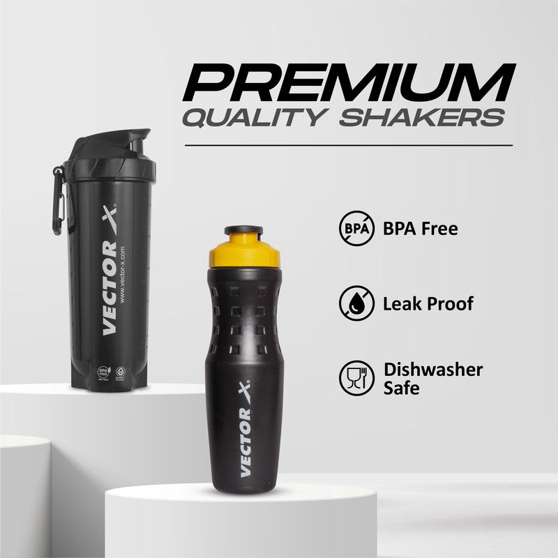 Gym Sipper Shaker 750 ml pack of 2 (multicolour)