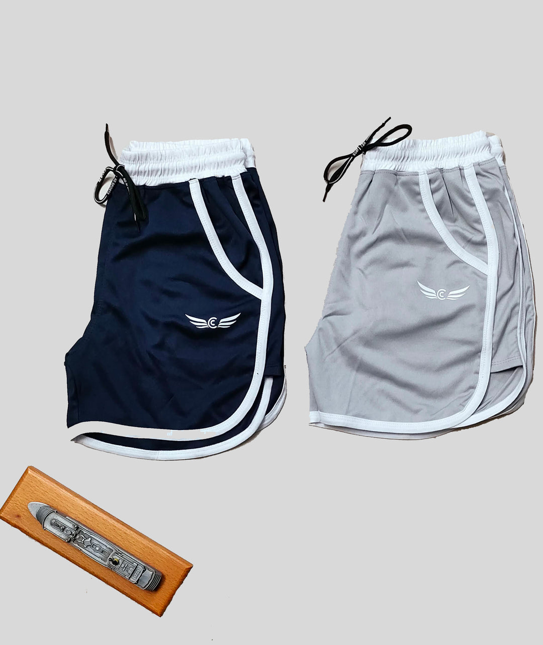 Colorblock Men Shorts (Navy/White | Grey/White) (Pack of 2)