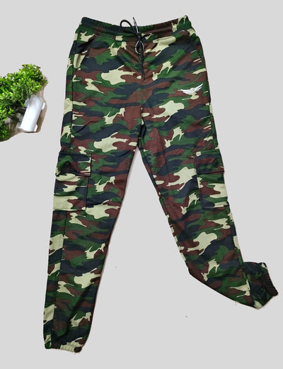 Men Printed Army Green Joggers (Pack of 1)