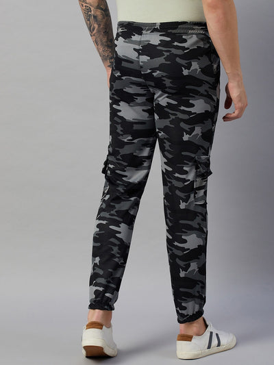 Men Camouflage Black Joggers (Pack of 1)
