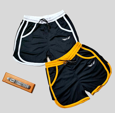 Colorblock Men Shorts For Training & Workout (Black) (Pack of 2)