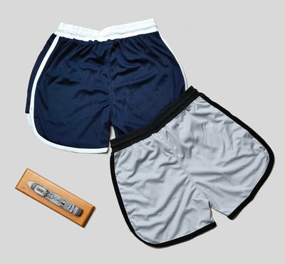 Colorblock Men Shorts (Navy/White | Grey) (Pack of 2)